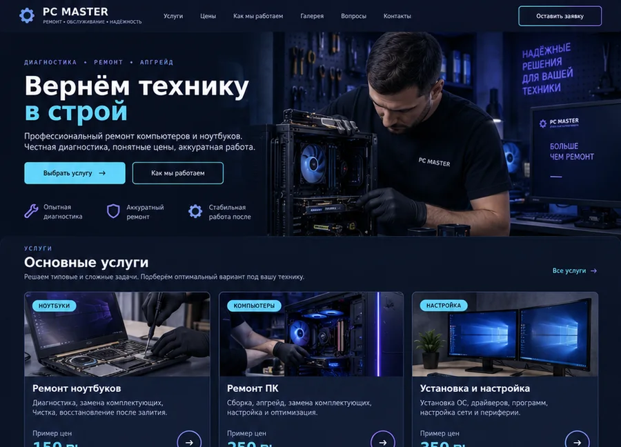Тёмный технологичный · ПК